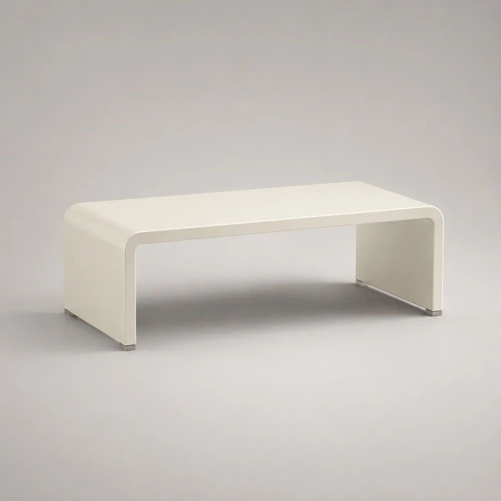 Mobile porta TV basso rettangolare in legno laccato bianco, 120 x 40 x 45 cm