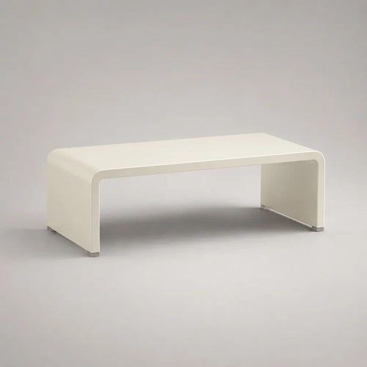 Mobile porta TV basso rettangolare in legno laccato bianco, 120 x 40 x 45 cm